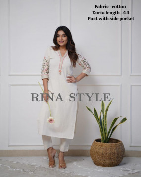 Strength Kurta Set with Sequins & Thread Embroidery