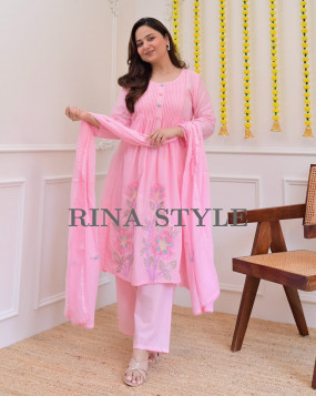 Premium Cotton Dupatta Set with Printex & Embroidery Work