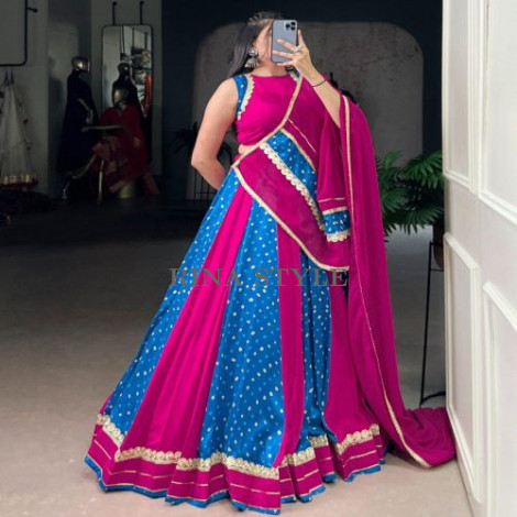 Rayon Wth Printed Silk Lehenga