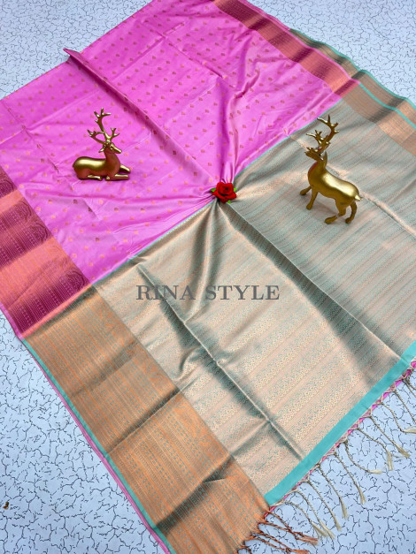 Fancy Soft-Silk Bhutta Saree – Featherlight Elegance
