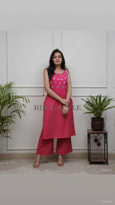 New Spaghetti Style Cotton Slub Kurta Pant Set – 6 Vibrant Colours