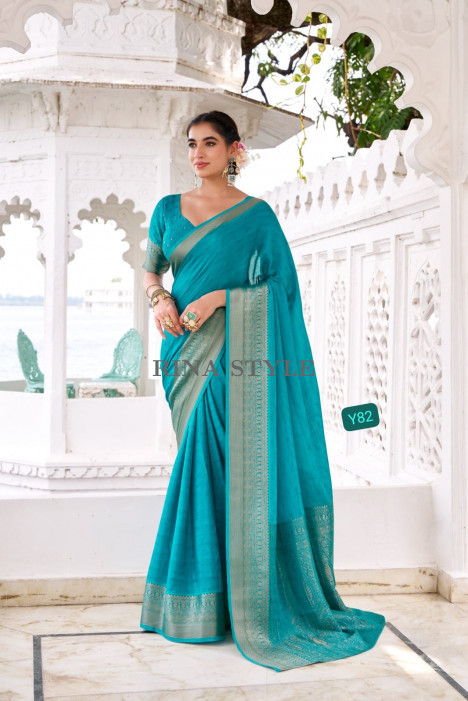 Draped in Chinon Charm – Elegant Saree with Zari Weaving