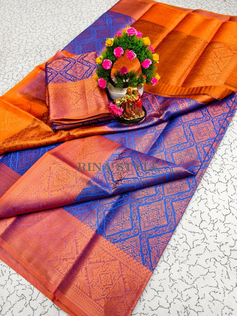 Premium Kanchipuram VairaOosi Border Soft Silk Saree