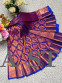 Dharmavaram Style Korvai Silk Wedding Saree with Pink Copper Jari Pallu