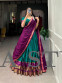 Dhruvika South Style Poly Cotton Half Saree with Georgette Dupatta