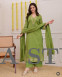Elegant Straight Kurta 3-Piece Set with Machine Print & Embroidery Detailing