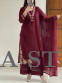 Designer Cotton Embroidered Suit with Pant & Malmal Dupatta