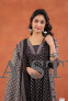 Designer Azrak Taj Cotton Suit with Handwork & Dupatta