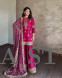 Magenta Chinon Embroidered Sequins With Moti Work Sharara Suit